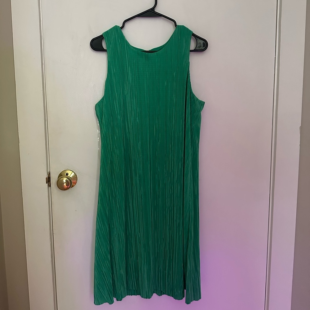 Elegant Anne Klein Green Sleeveless Dress